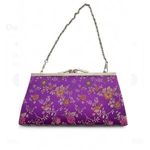 Elegant Purple Floral Clutch